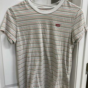 Levi’s t-shirt, striped, super soft, green blue orange, gently used